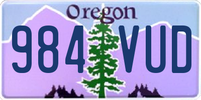 OR license plate 984VUD