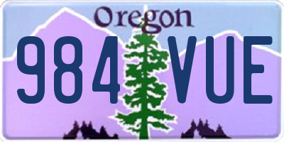 OR license plate 984VUE