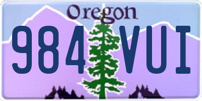 OR license plate 984VUI