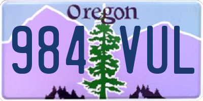 OR license plate 984VUL