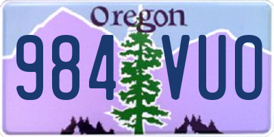 OR license plate 984VUO