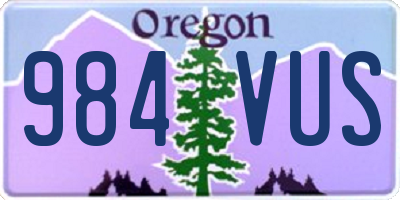OR license plate 984VUS