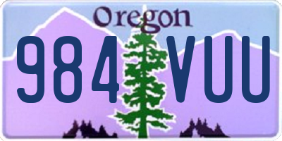 OR license plate 984VUU