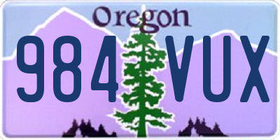 OR license plate 984VUX