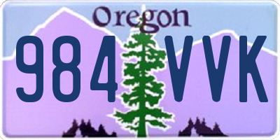 OR license plate 984VVK