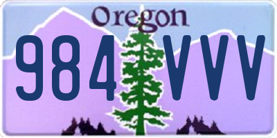 OR license plate 984VVV