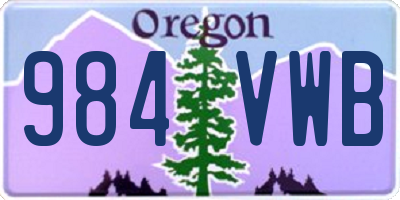 OR license plate 984VWB