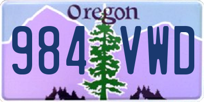 OR license plate 984VWD