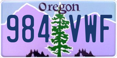 OR license plate 984VWF