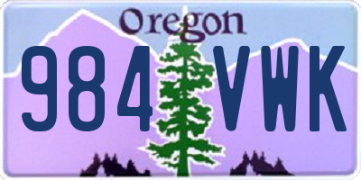 OR license plate 984VWK