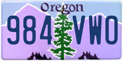 OR license plate 984VWO