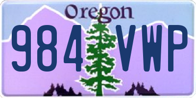 OR license plate 984VWP