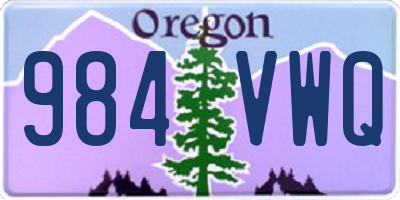 OR license plate 984VWQ