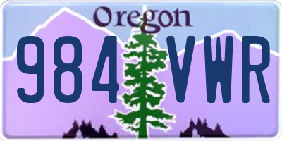 OR license plate 984VWR