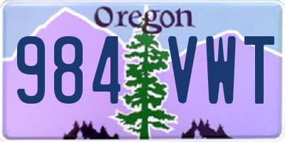 OR license plate 984VWT