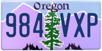 OR license plate 984VXP