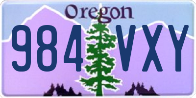 OR license plate 984VXY