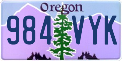 OR license plate 984VYK