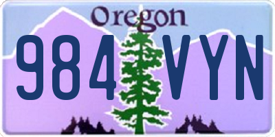 OR license plate 984VYN