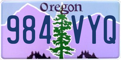 OR license plate 984VYQ