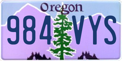 OR license plate 984VYS