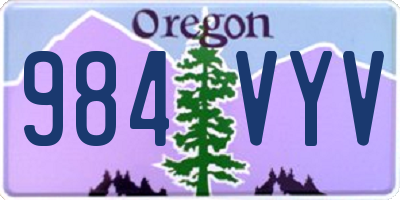 OR license plate 984VYV