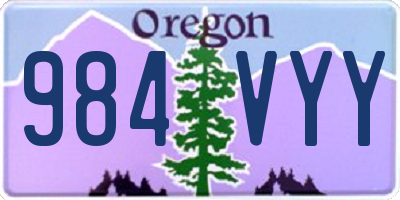 OR license plate 984VYY