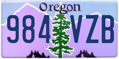 OR license plate 984VZB