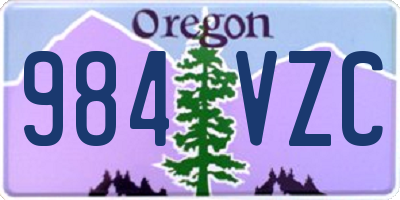 OR license plate 984VZC