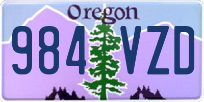 OR license plate 984VZD