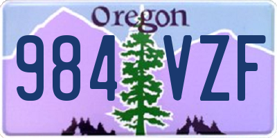 OR license plate 984VZF