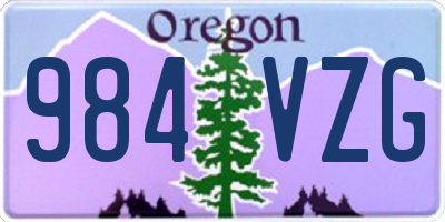 OR license plate 984VZG