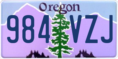 OR license plate 984VZJ
