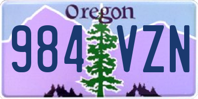 OR license plate 984VZN