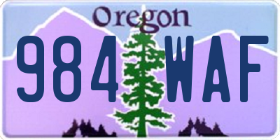 OR license plate 984WAF