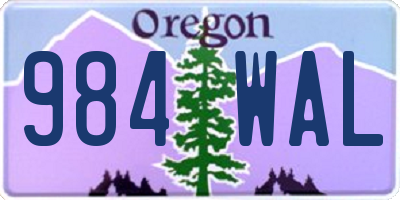 OR license plate 984WAL