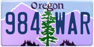 OR license plate 984WAR