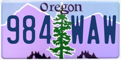 OR license plate 984WAW