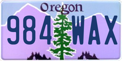OR license plate 984WAX
