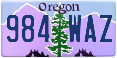 OR license plate 984WAZ