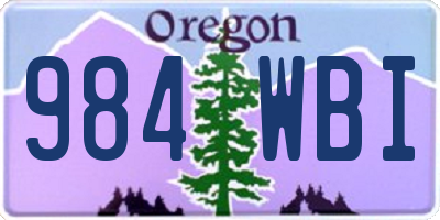 OR license plate 984WBI