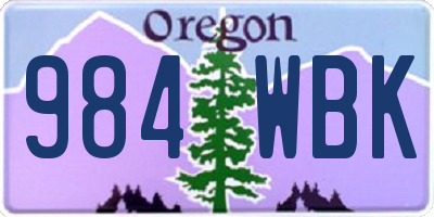 OR license plate 984WBK