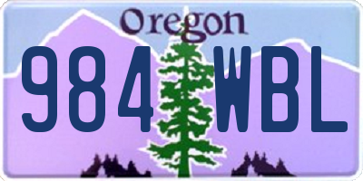 OR license plate 984WBL