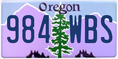 OR license plate 984WBS