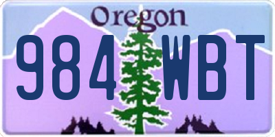 OR license plate 984WBT
