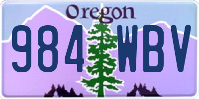OR license plate 984WBV