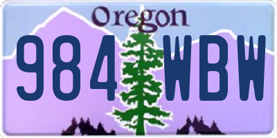 OR license plate 984WBW