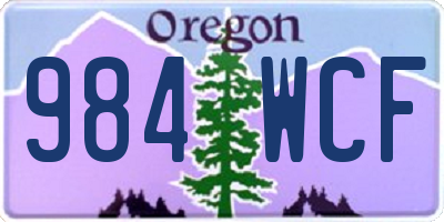 OR license plate 984WCF