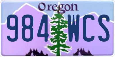OR license plate 984WCS