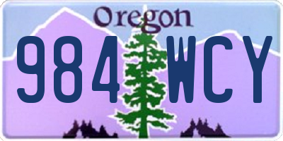 OR license plate 984WCY